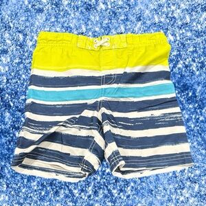 Circo Striped Swim Shorts with Yellow Waistband Size 3T